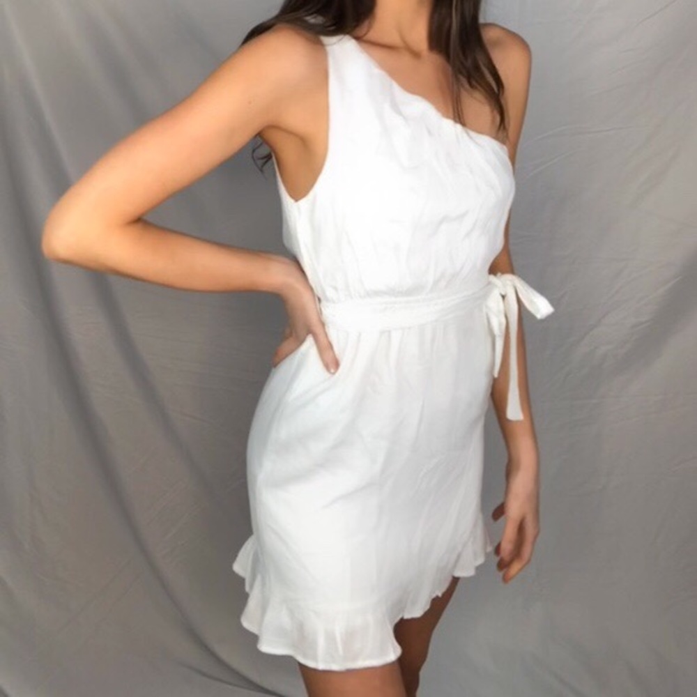 One Shoulder Ruffle Mini Dress NWOT